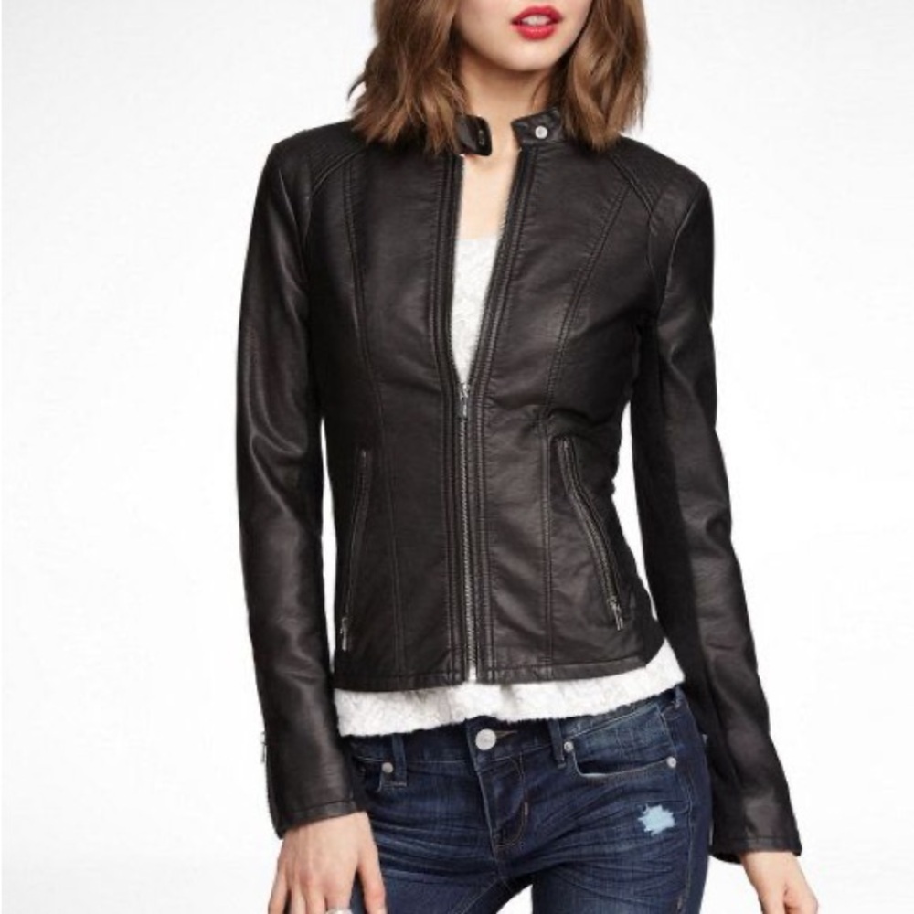 Express Black Faux Leather Jacket